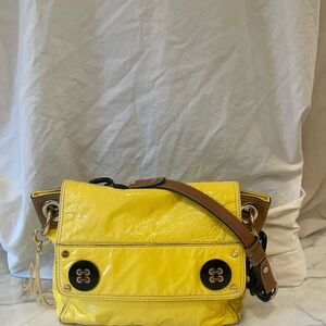 Milly Yellow Leather Shoulder Bag